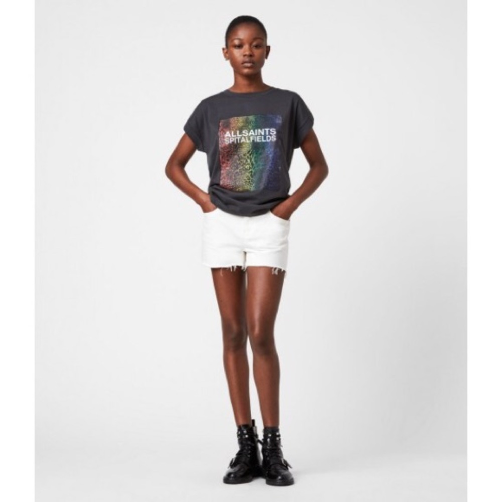 Allsaints Imogen pride leopard graphic tee NWT